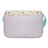 Back of the TOPModel SUNNY DOG shoulder bag with a plain lavender panel and patterned flap.