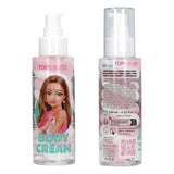 TOPModel Body Cream CANDY GLAM bottle front and back view showing product label and ingredients
