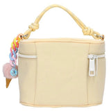 TOPModel Cosmetic Case CANDY GLAM back view with chain charm, pom pom ice cream pendant and handle