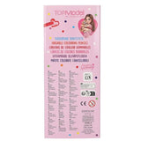 Back of TOPModel Erasable Colouring Pencils packaging with product information and safety markings
