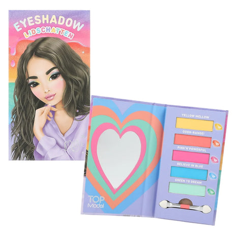 TOPModel Eyeshadow BEAUTY and ME palette open showing mirror and five colour shades in Ireland.