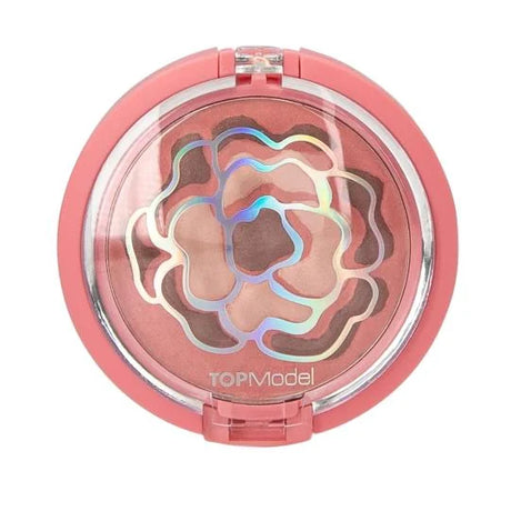 TOPModel Glow Powder BEAUTY and ME compact closed top view with floral shimmer design in Ireland.