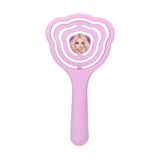TOPModel Hair Brush lilac front view with open brush head and central character detail