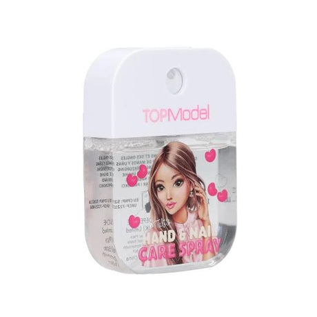 TOPModel Hand & Nail Care Spray CANDY GLAM front view bottle with cherry print design
