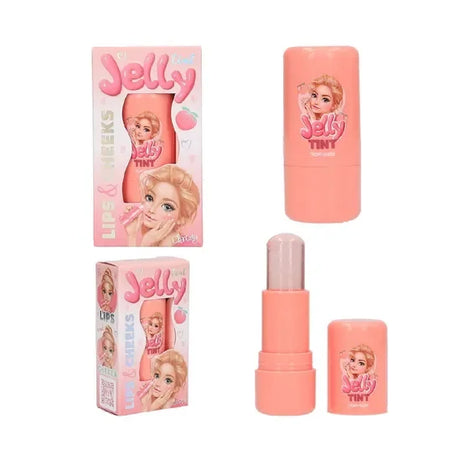 TOPModel Jelly Stick Cheeks & Lips open showing twist up gel stick format in Ireland.