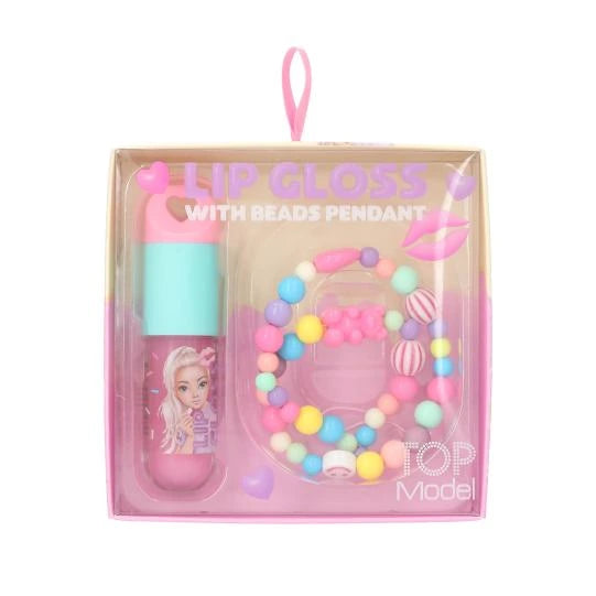 TOPModel Lip Gloss With Beads Pendant CANDY GLAM in retail box with bead pendant