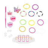 TOPModel Loom Band Set with colourful bands, charms, hooks and loom frame