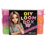 TOPModel Loom Band Set front of box with colourful loom bands visible inside
