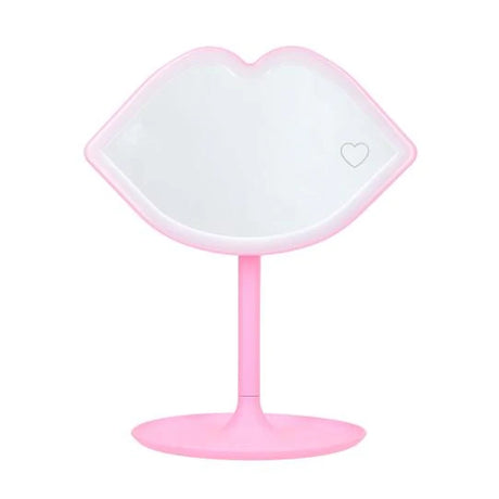 TOPModel Make-up Mirror CANDY GLAM pink lip shaped mirror front view