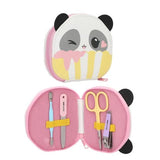TOPModel Manicure Set CANDY GLAM open panda pouch showing nail file, scissors, cuticle tool and clippers