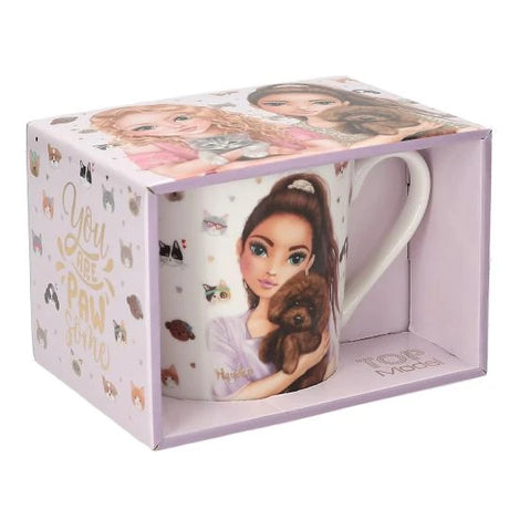 TOPModel Mug KITTY and DOGGY in open presentation box with dog character design