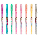 Eight TOPModel glitter gel pens shown in a colour lineup