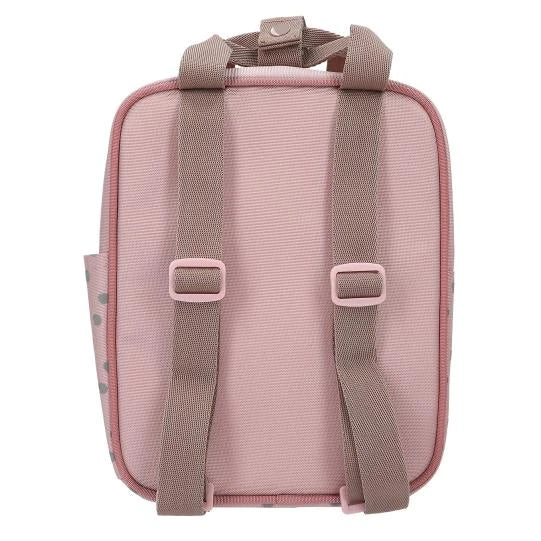TOPModel Small Backpack DOTS back view with carry handle and adjustable shoulder straps