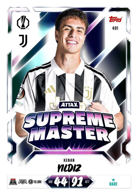 Topps Match Attax 2026/27 Kenan Yıldız Supreme Master card example with Juventus design