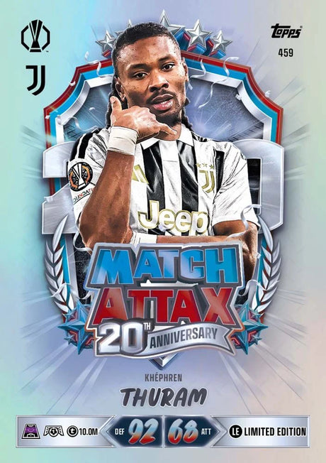 Topps Match Attax 2026/27 Khéphren Thuram Limited Edition card example with Juventus design