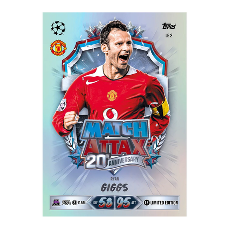 Topps Match Attax Ryan Giggs Manchester United 20th Anniversary Limited Edition card