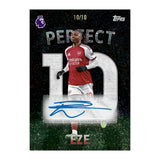 Topps Premier League Eze Perfect 10 autograph card with black background, large silver 10 and blue signature