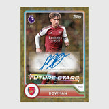 Dowman Future Stars Arsenal trading card with autograph panel and gold bordered design