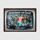 Sergio Aguero Remember the Name Manchester City trading card showing his goal celebration