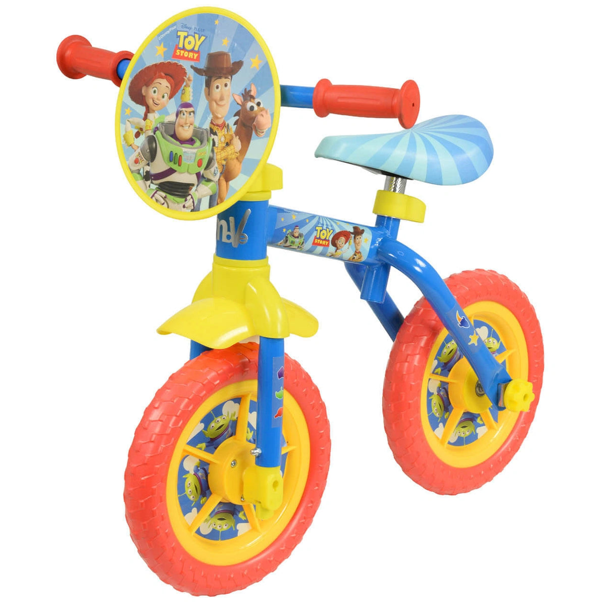 Toy Story 2-in-1 training bike shown without pedals or stabilisers