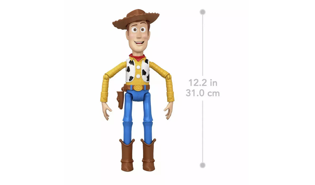 Toy Story 5 Running Woody figure shown at 31cm tall 