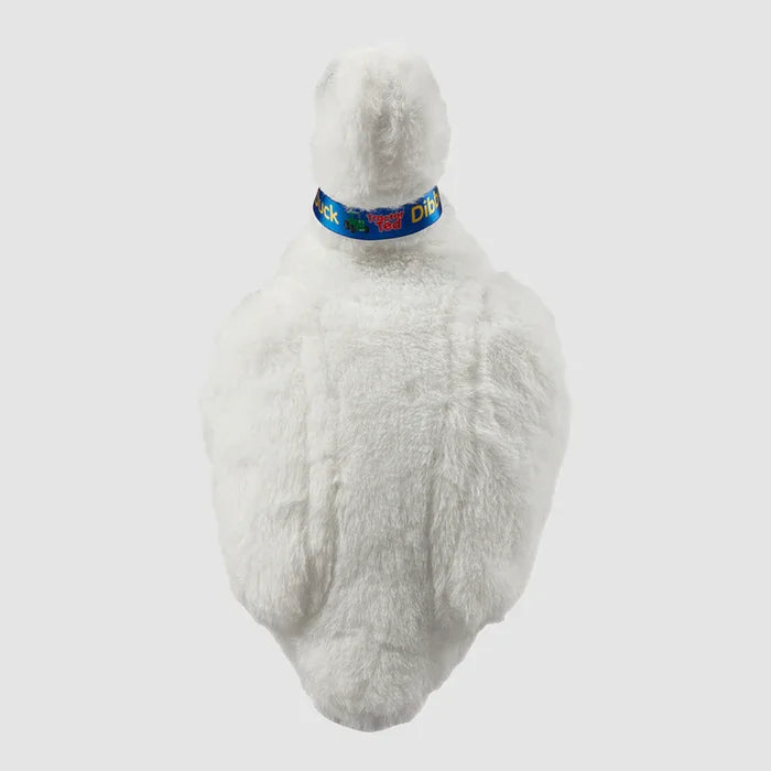 Tractor Ted Dibble The Duck Soft Toy back view showing white plush body and blue collar detail