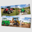 Inside pages of Dibbles Digger Day showing Tractor Ted, animals and digger scenes on the farm