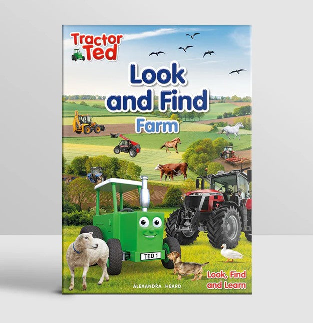 Tractor Ted Look and Find Farm Book cover with tractors and animals – Ireland