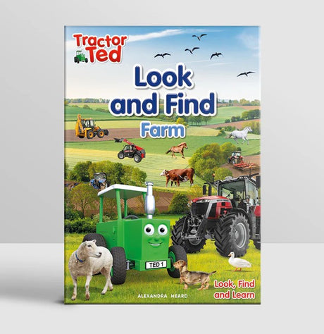 Tractor Ted Look and Find Farm Book cover with tractors and animals – Ireland