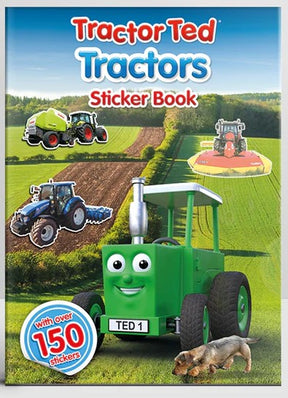 Tractor Ted Tractors Sticker Book cover with Ted the green tractor in a farm field – Ireland