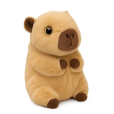 Ty Beanie Bellies Lara Capybara soft toy angled front view with brown paws and gold glitter eye