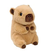 Ty Beanie Bellies Lara Capybara plush angled front view with brown nose and gold glitter eye
