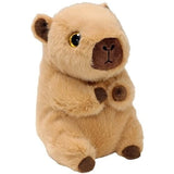 Ty Beanie Bellies Lara Capybara plush front view with brown nose and gold glitter eye
