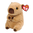 Ty Beanie Bellies Lara Capybara soft toy front view with red TY heart tag and brown paws