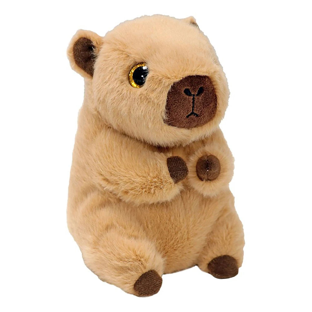 Ty Beanie Bellies Lara Capybara soft toy angled front view with tan fur and brown paws 