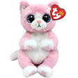 Ty Beanie Bellies Lillibelle Pink Cat plush front view with red TY heart tag