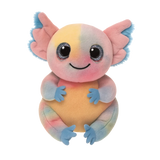 Ty Beanie Bellies Loxie Axolotl plush front view with blue hands and pastel body