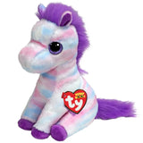 Ty Beanie Boo Hayden Horse soft toy close front view with purple mane and tail