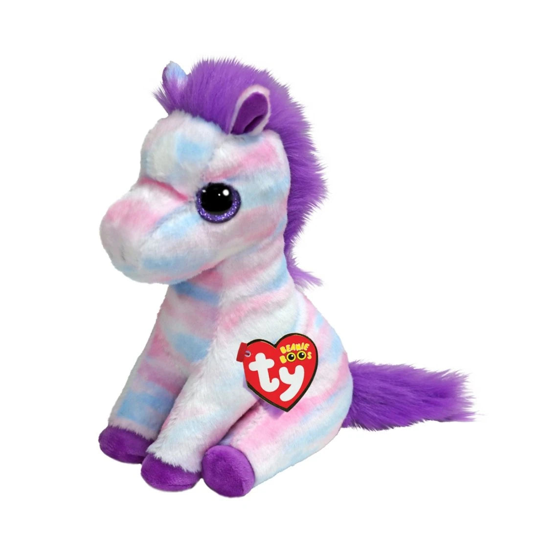 Ty Beanie Boo Hayden Horse plush seated front view with red TY heart tag