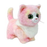 Ty Beanie Boo Lady Pink Cat plush side view with raised tail