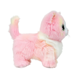 Ty Beanie Boo Lady Pink Cat plush angled front view with raised tail