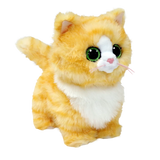 Ty Beanie Boo Melanie Tabby Cat plush angled front view with raised tail