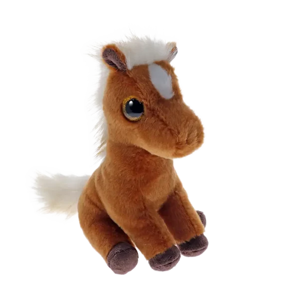 Ty Beanie Boo Morty Mustang soft toy angled front view with cream mane and tail