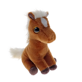 Ty Beanie Boo Morty Mustang soft toy angled front view with cream mane and tail
