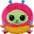 TY Beanie Bouncer Crystal Caterpillar front view with green face, glitter eyes, blue antennae and yellow lower body