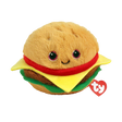 Ty Beanie Bouncers Buns Hamburger plush front view with red TY heart tag