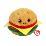 Ty Beanie Bouncers Buns Hamburger plush front view with red TY heart tag