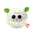 Ty Beanie Bouncers Flouncey Lamb soft toy front view with green spotted ears