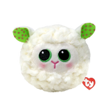 Ty Beanie Bouncers Flouncey Lamb plush front view with red TY heart tag