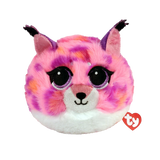 Ty Beanie Bouncers Lex Bobcat soft plush front view with white muzzle and pink fur